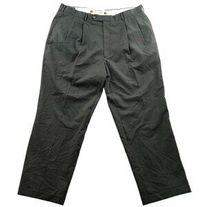 Lands End Men's 40R Wool Dress Pants Dark Gray Smart Pleated Workwear Classic